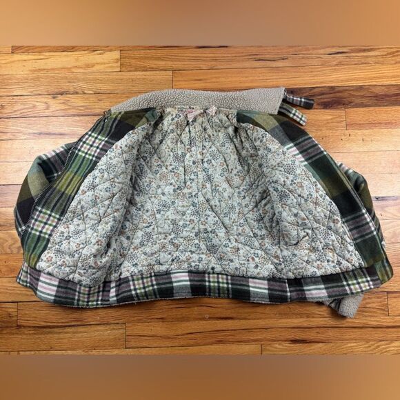 Free People Plaid Green & Brown zip up Jacket Size Small Petite - Picture 8 of 12